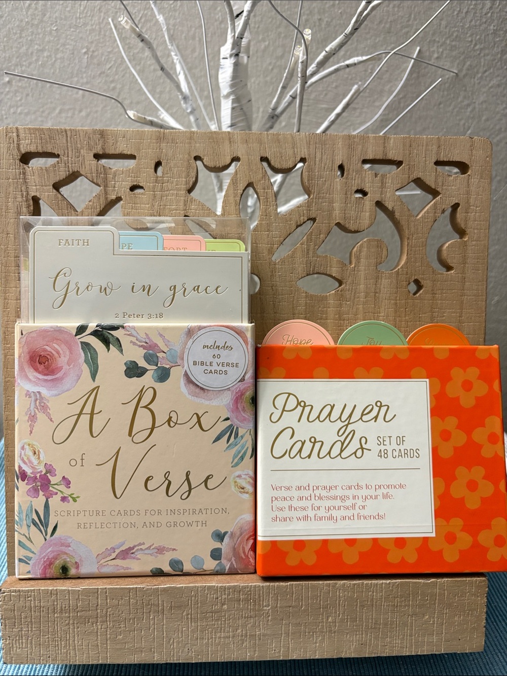 Eccolo Floral Scripture & Prayer Card Gift Set in Pink and Orange